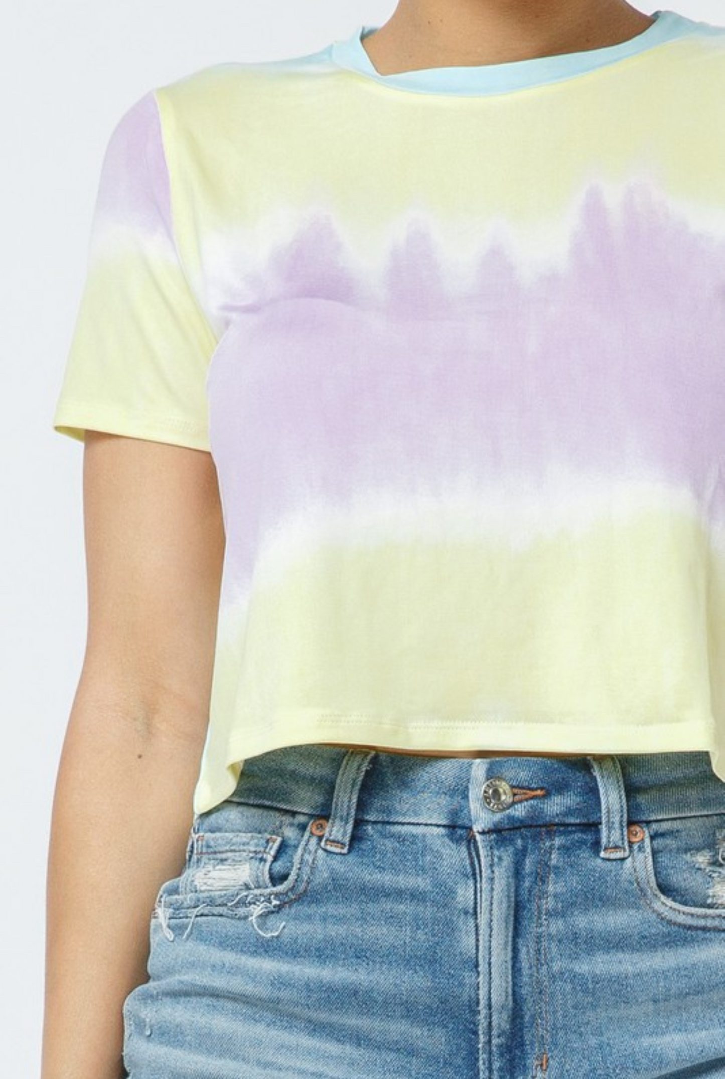 Tie Dye Ombre Print Short Sleeve Top