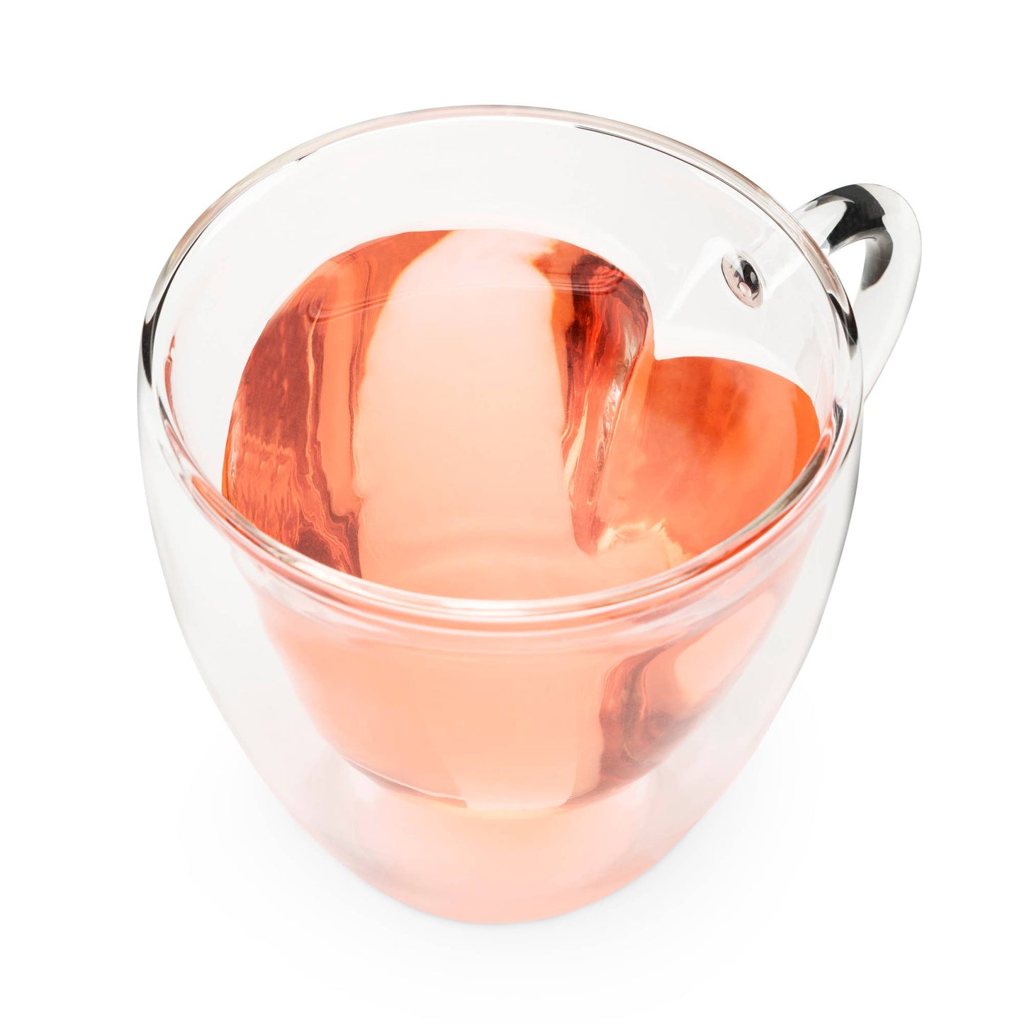 Kendall™ Double Walled Insulated Glass Mug Heart Shaped