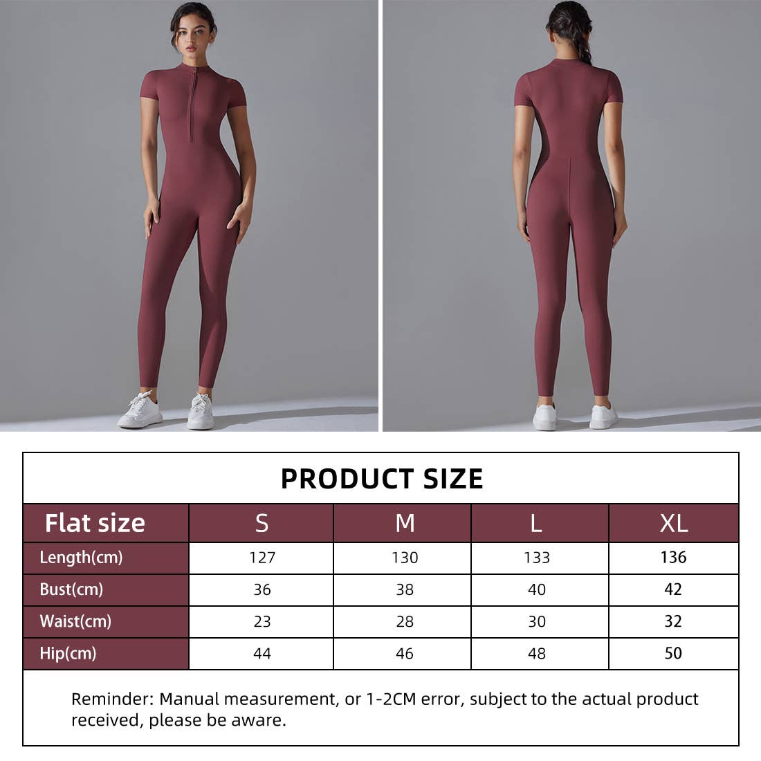 Women Half Zipper Short Sleeve Breathable Sport Jumpsuit