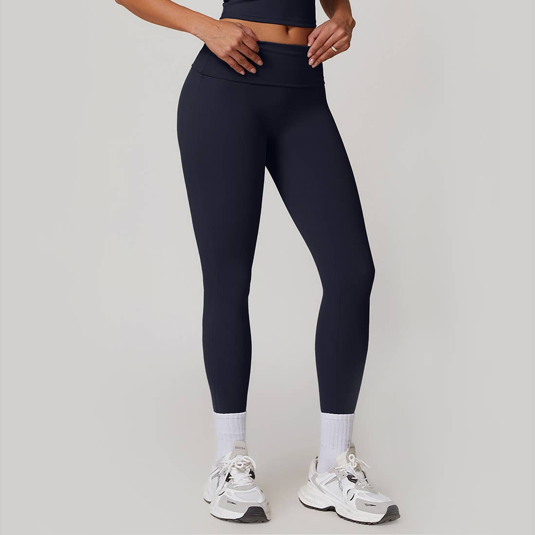 Women Fold Over Waist Fitness Pants Yoga Spors Leggings