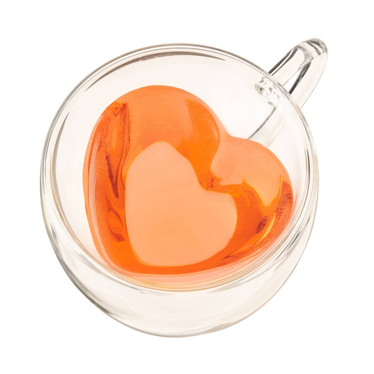 Kendall™ Double Walled Insulated Glass Mug Heart Shaped