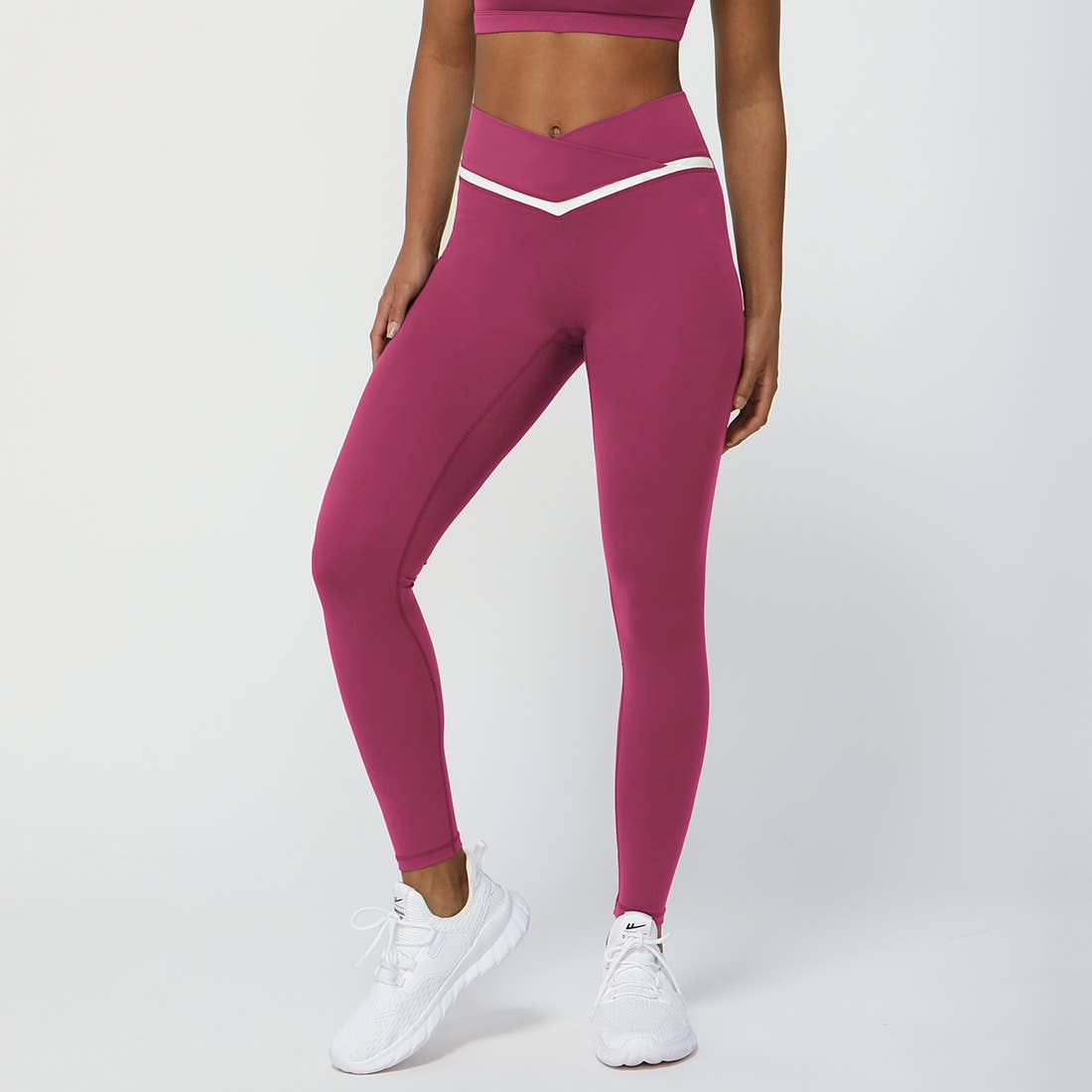 Women Color Block Fitness Cross Waist Sport Yoga Leggings