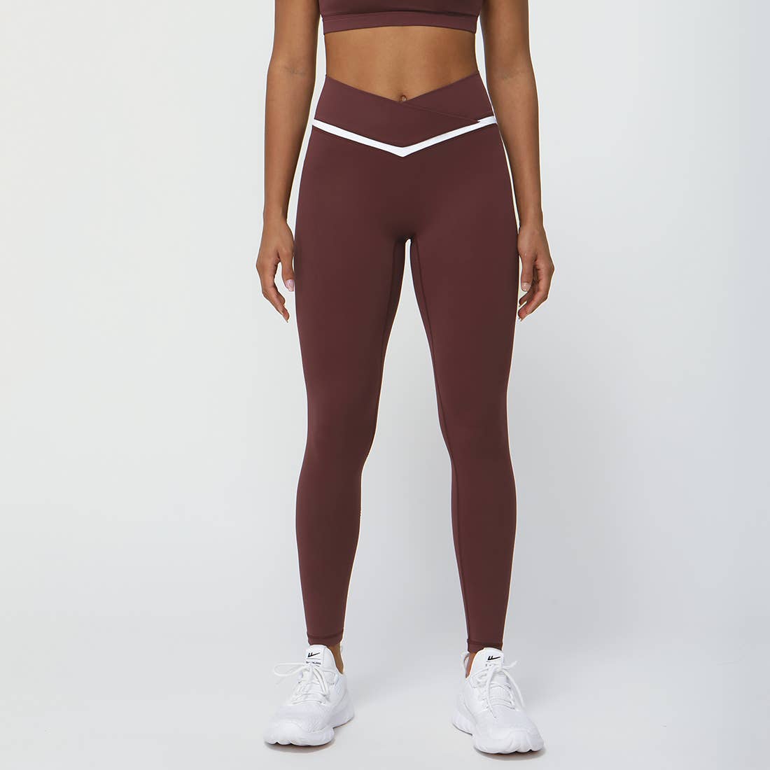 Women Color Block Fitness Cross Waist Sport Yoga Leggings