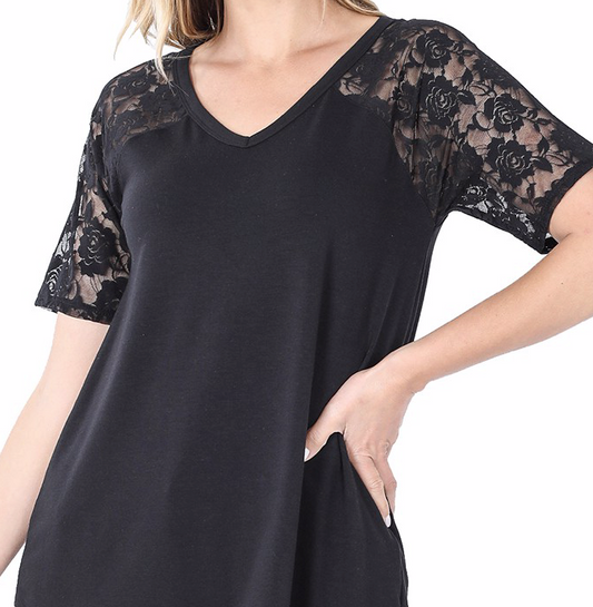 Lace Sleeve Top