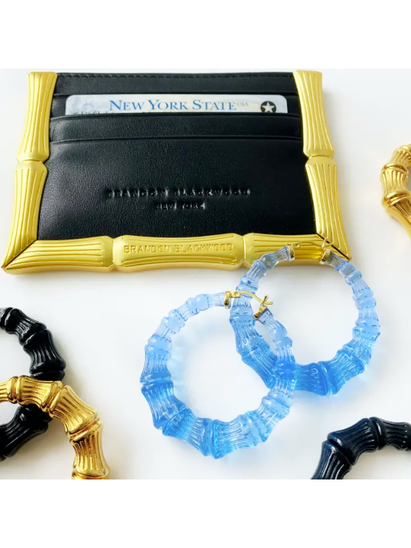 Lucite Bamboo Hoop Earrings