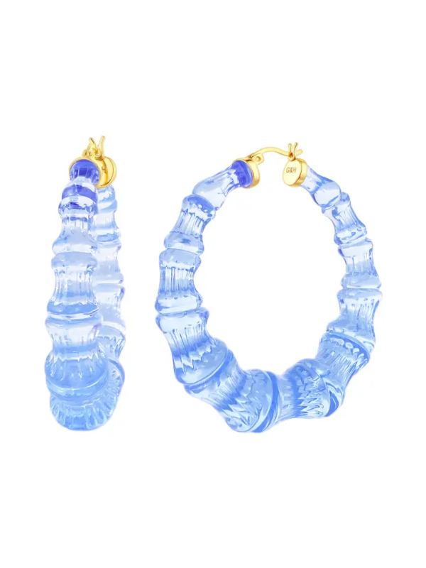 Lucite Bamboo Hoop Earrings