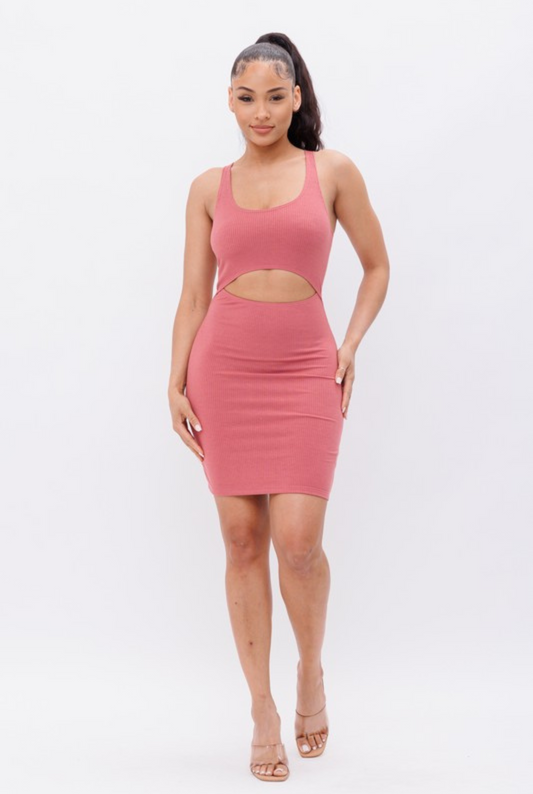 FRONT CUT OUT DETAIL MINI DRESS