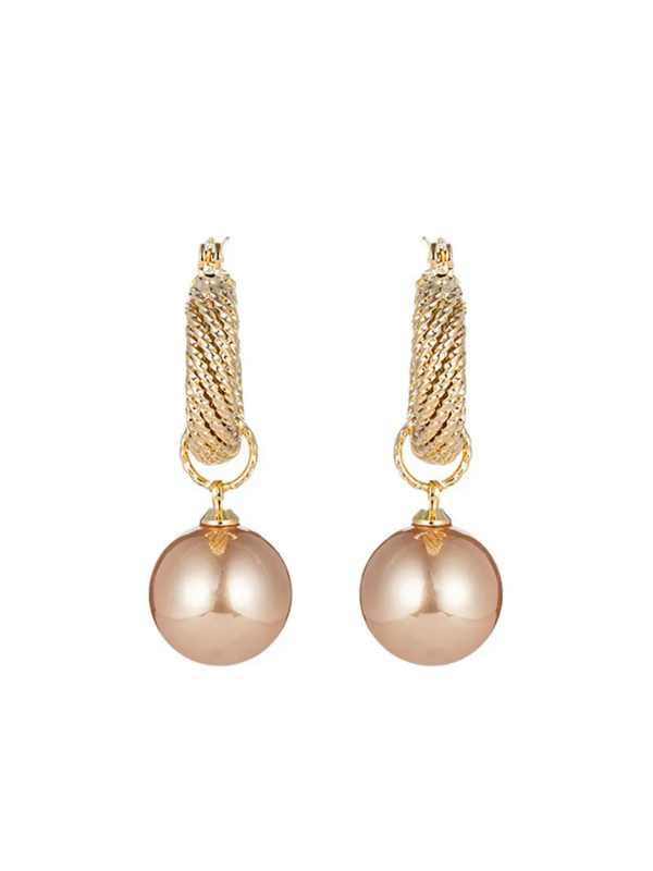 Gold Mini Hoop Pearl Earrings