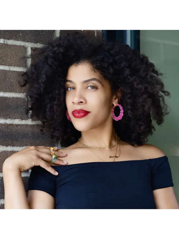 Lucite Bamboo Hoop Earrings