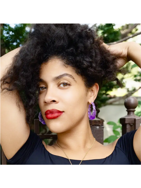 Lucite Bamboo Hoop Earrings