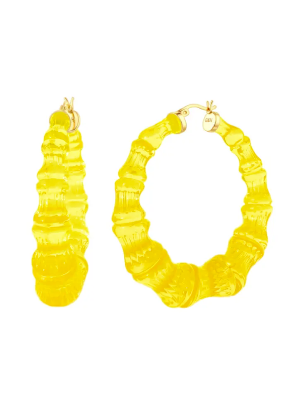 Lucite Bamboo Hoop Earrings